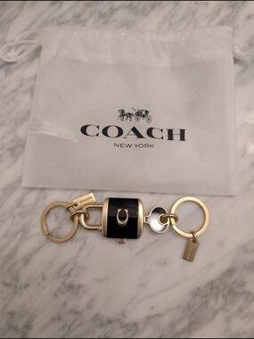 Coach Black and Gold Lock and Key with Charms